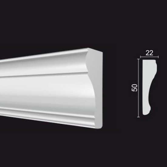 Декоративная рейка (молдинг) из полистирола Decor-Dizayn Белая Лепнина 151 A