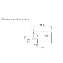 Заглушка правая МДФ WellMaker Белабел 19x32 (ПНп-37)