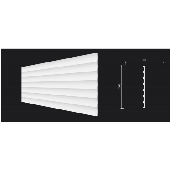 Стеновая панель из дюрополимера Decor-Dizayn Белая Лепнина DD900 (3 метра)