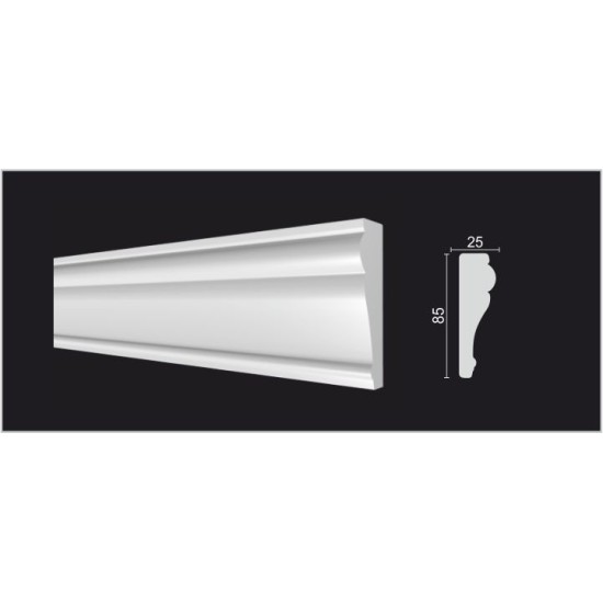 Декоративная рейка (молдинг) из полистирола Decor-Dizayn Белая Лепнина 152 A