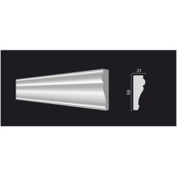 Декоративная рейка (молдинг) из полистирола Decor-Dizayn Белая Лепнина 161 A