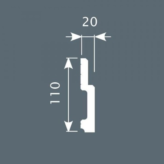 Плинтус напольный из экополимера Cosca PX010 110x20