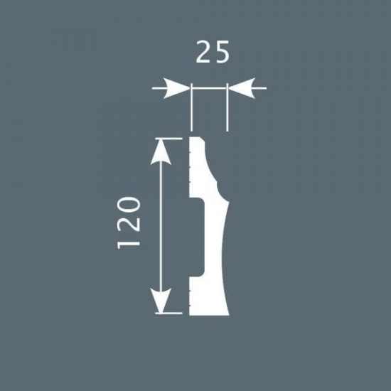 Плинтус напольный из экополимера Cosca PX009 120x25