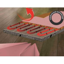 Перфорированная подложка-гармошка для отапливаемых полов из экструдированного полистирола 1,8 мм